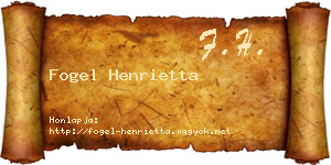 Fogel Henrietta névjegykártya