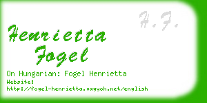 henrietta fogel business card